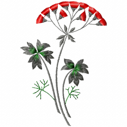 Flowers And Tree Embroidery Design 12